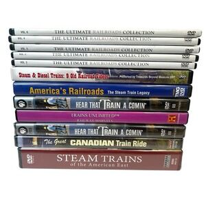 Train Railways‎ Railroads Locomotive Steam Engine DVDs Lot Of 12 Diesel 3 New